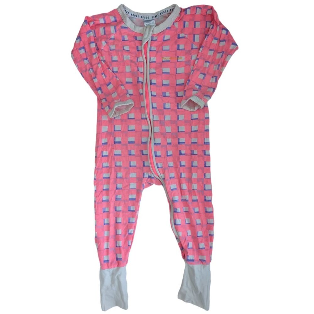 Bonds Wondersuit | Highlighter Pink‎ adn Checkered | 12-18m